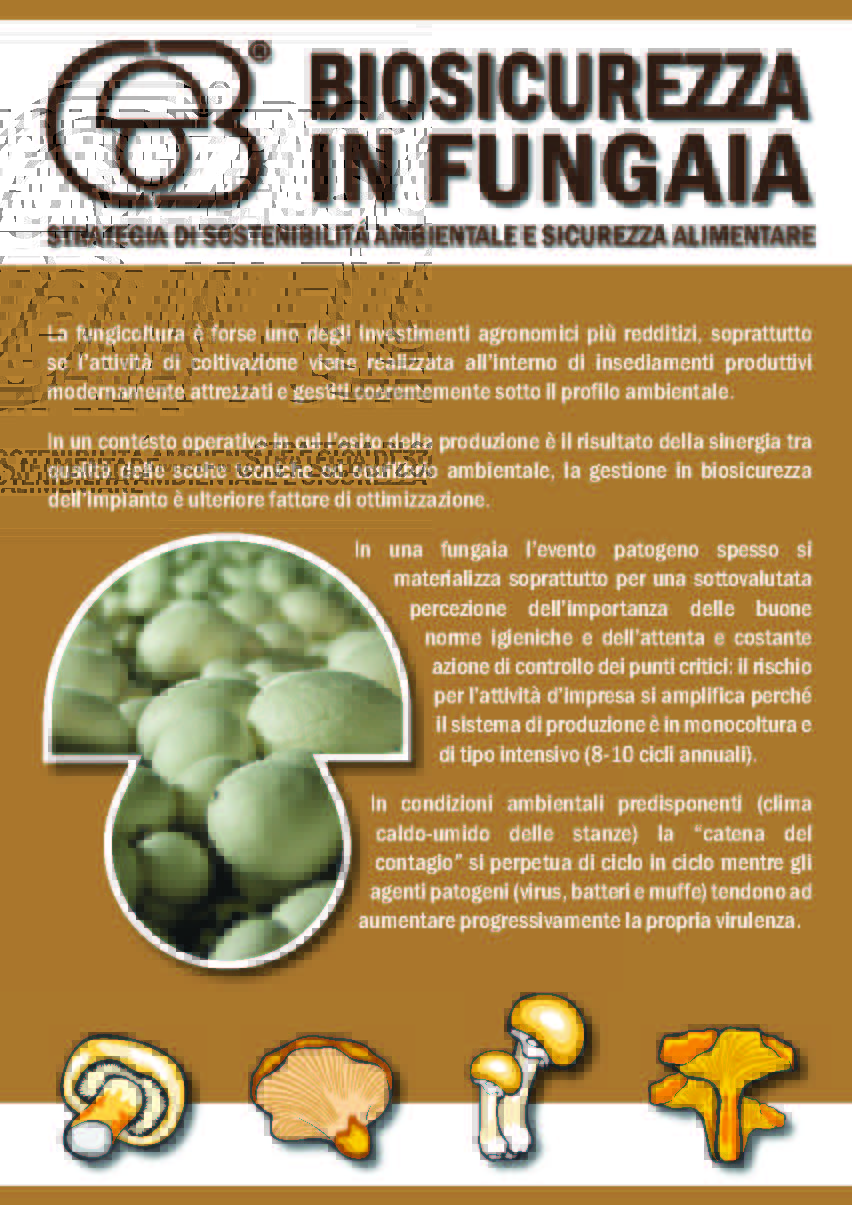Biosicurezza in Fungaia. Strategia di sostenibilità ambientale e sicurezza alimentare