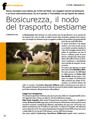 Biosicurezza, il nodo del trasporto animale