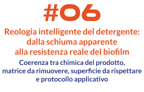 Reologia intelligente del detergente: dalla schiuma apparente alla resistenza reale del biofilm Reologia intelligente del detergente: dalla schiuma apparente alla resistenza reale del biofilm